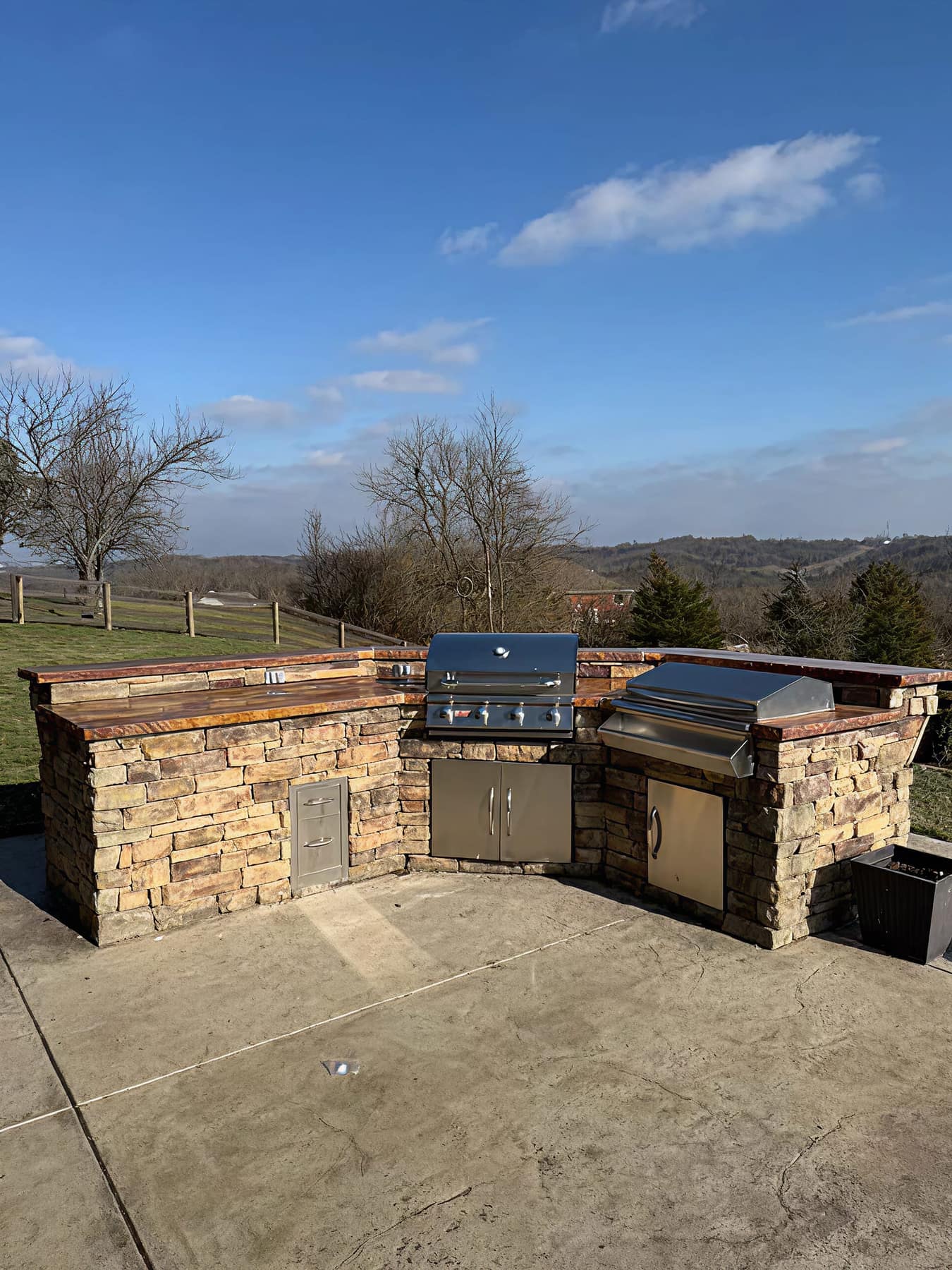 Outdoor Kitchen Remodel and Countertop Restoration - after completion