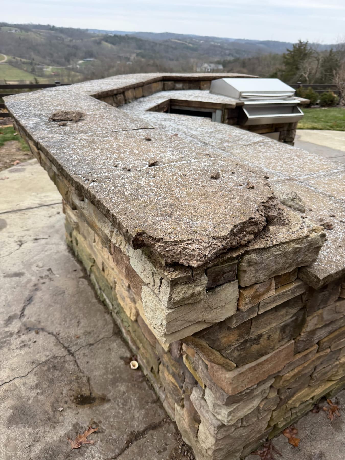 Outdoor Kitchen Remodel and Countertop Restoration - before work began