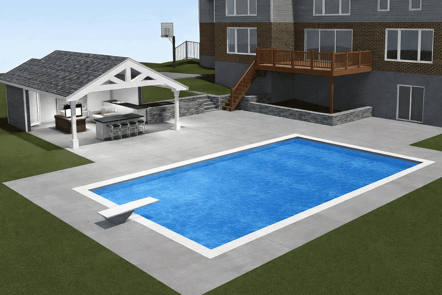 New Pool Build and Outdoor Living Transformation - after completion
